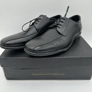 Bruno Marc Mens Black Dress Shoes Size 14 Leather Lace-Up Formal Office Footwear